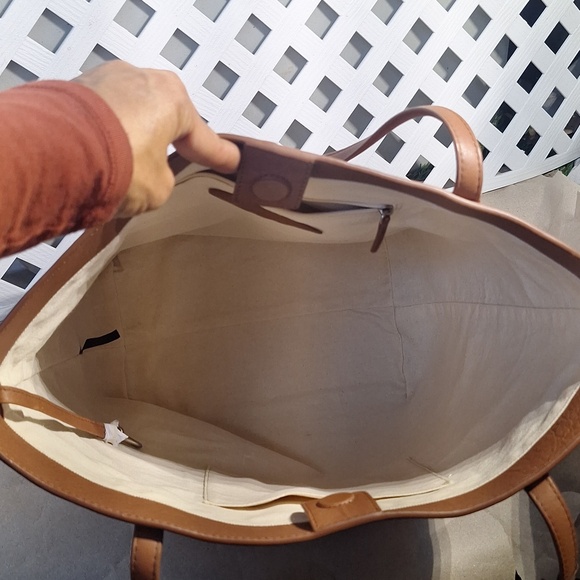 NWT New Amsterdam Leatherworks Large Brown Leather Tote/Bag - Picture 3 of 9